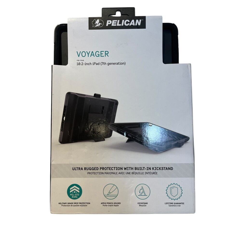 Pelican Black Voyager Case with Kickstand for 10.2-inch iPad 8th & 7th Gen - NEW